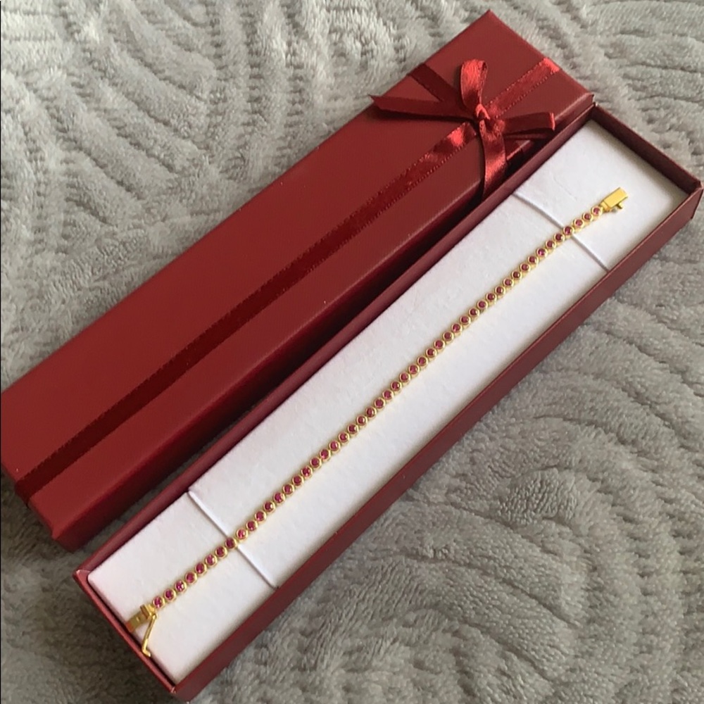 tennis bracelets with red cz